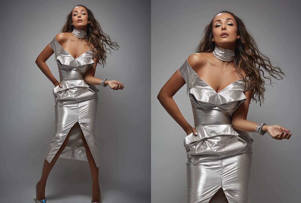 malaika arora silver dress bold look photos