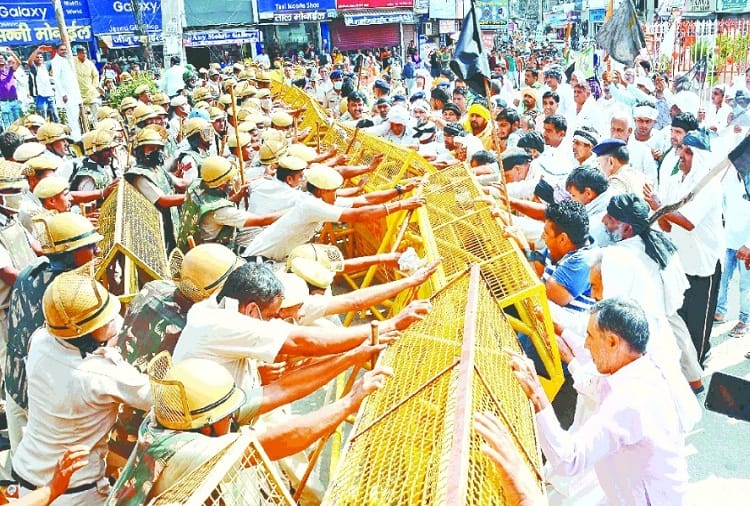 Farmers protested against Agriculture Minister jp dalal in Bhiwani