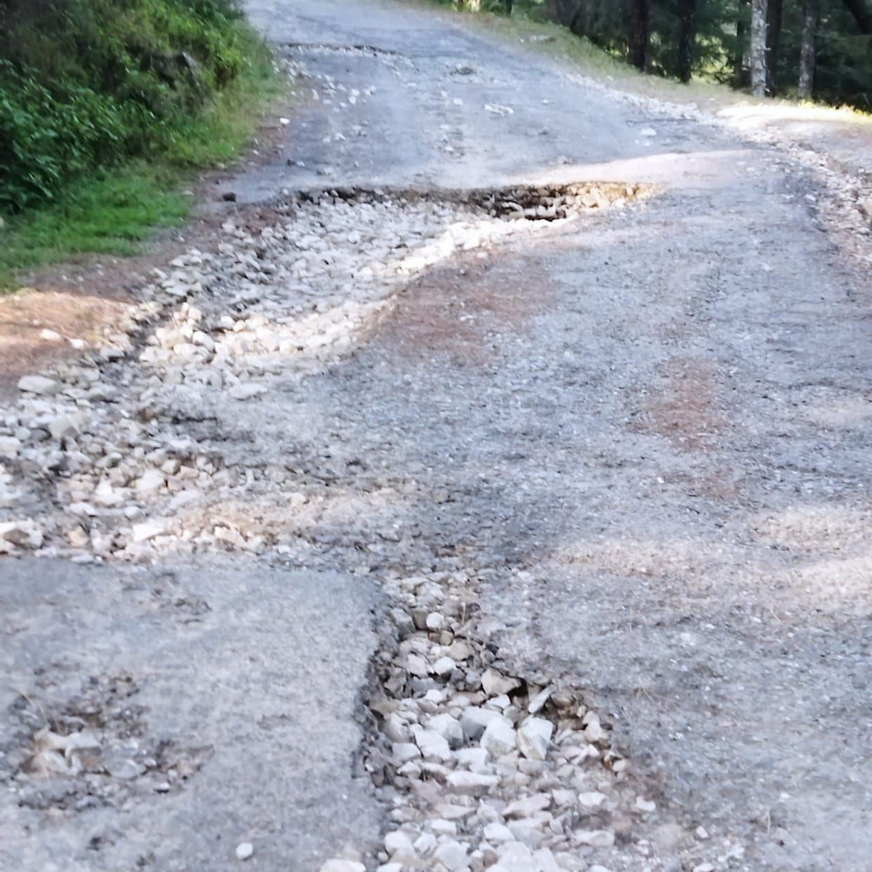 The road connecting the Dhaula Devi development block headquarters is in disrepair