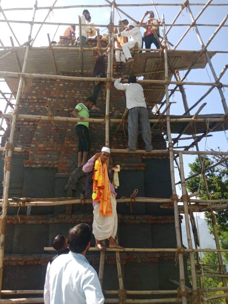 The work of the first phase of the dome of Mrityunjay Mahadev temple completed
