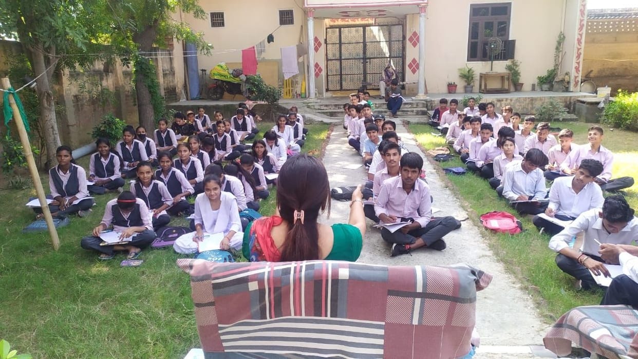 Examination of students running in private house and village chaupal