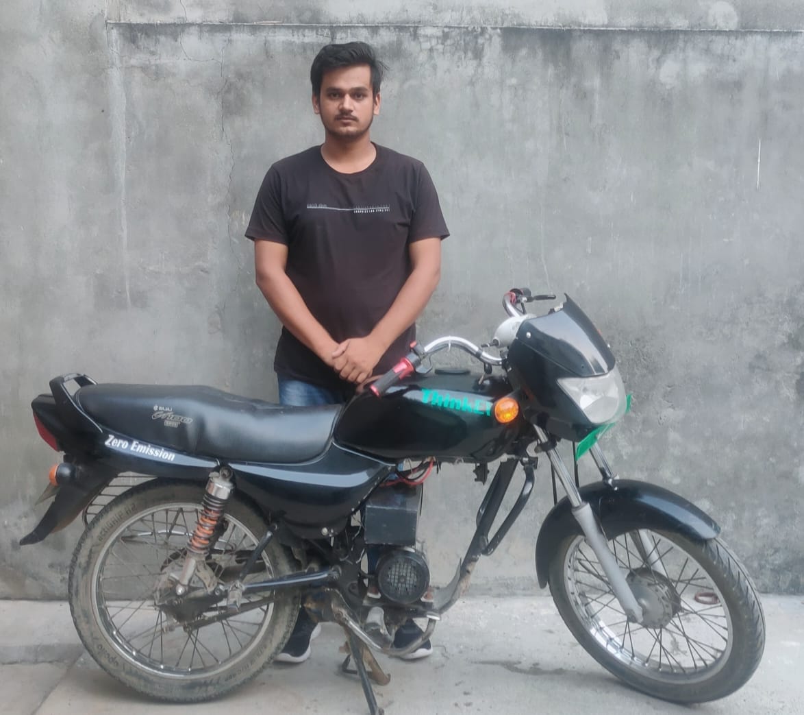 electronic bike made from scrap