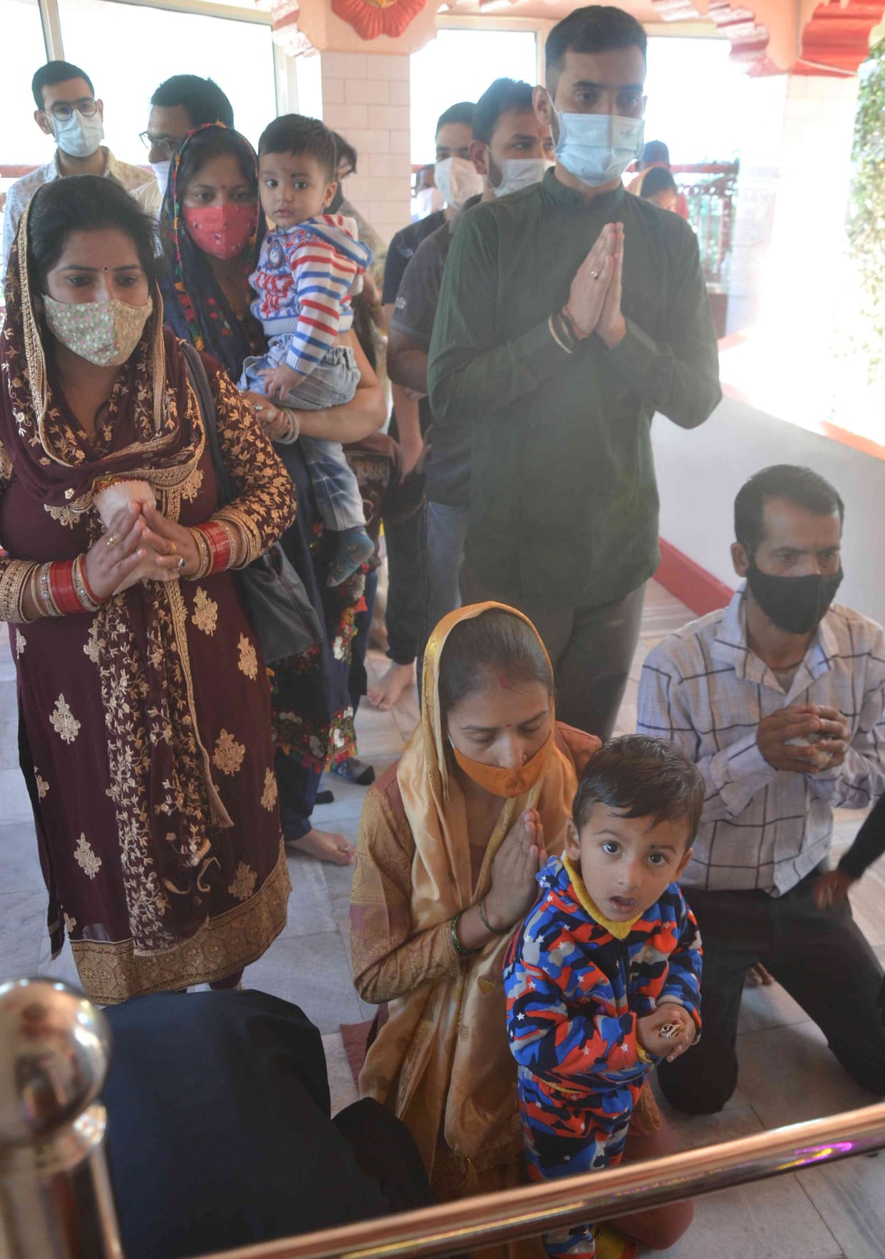 People to light Deepak and Dhoop outside Shoolini temple Solan