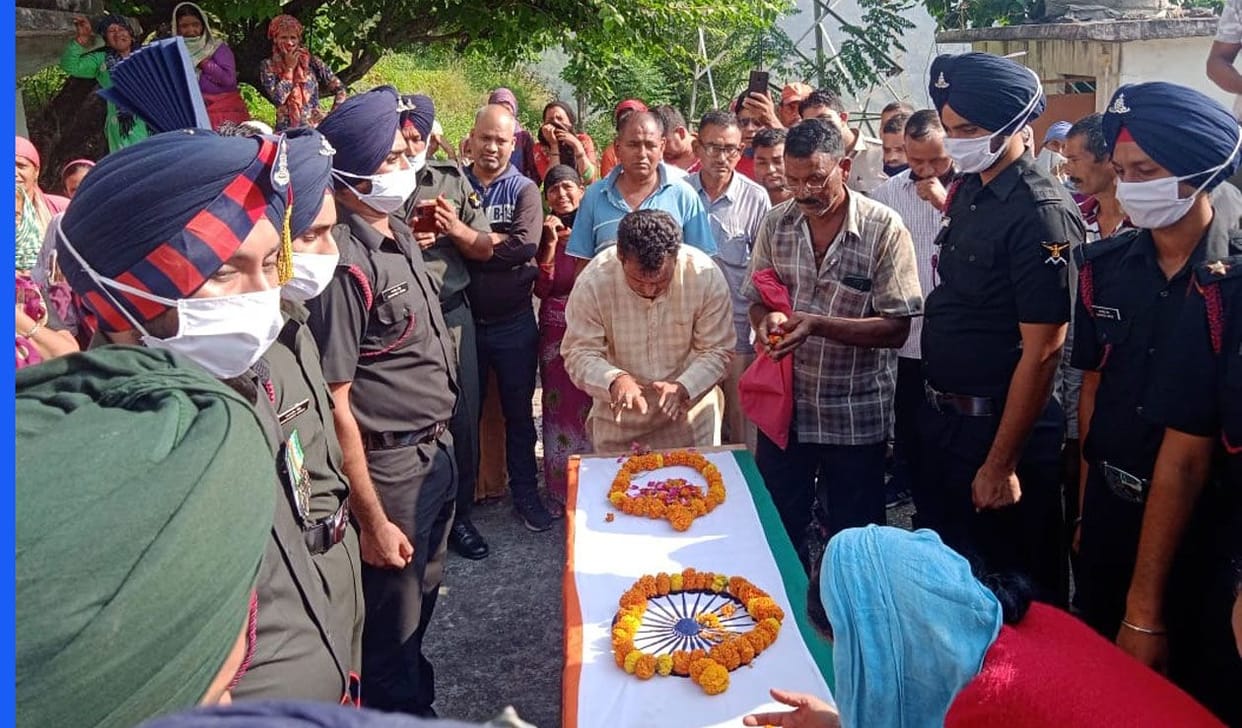 Last farewell to the martyred army soldier in the train accident