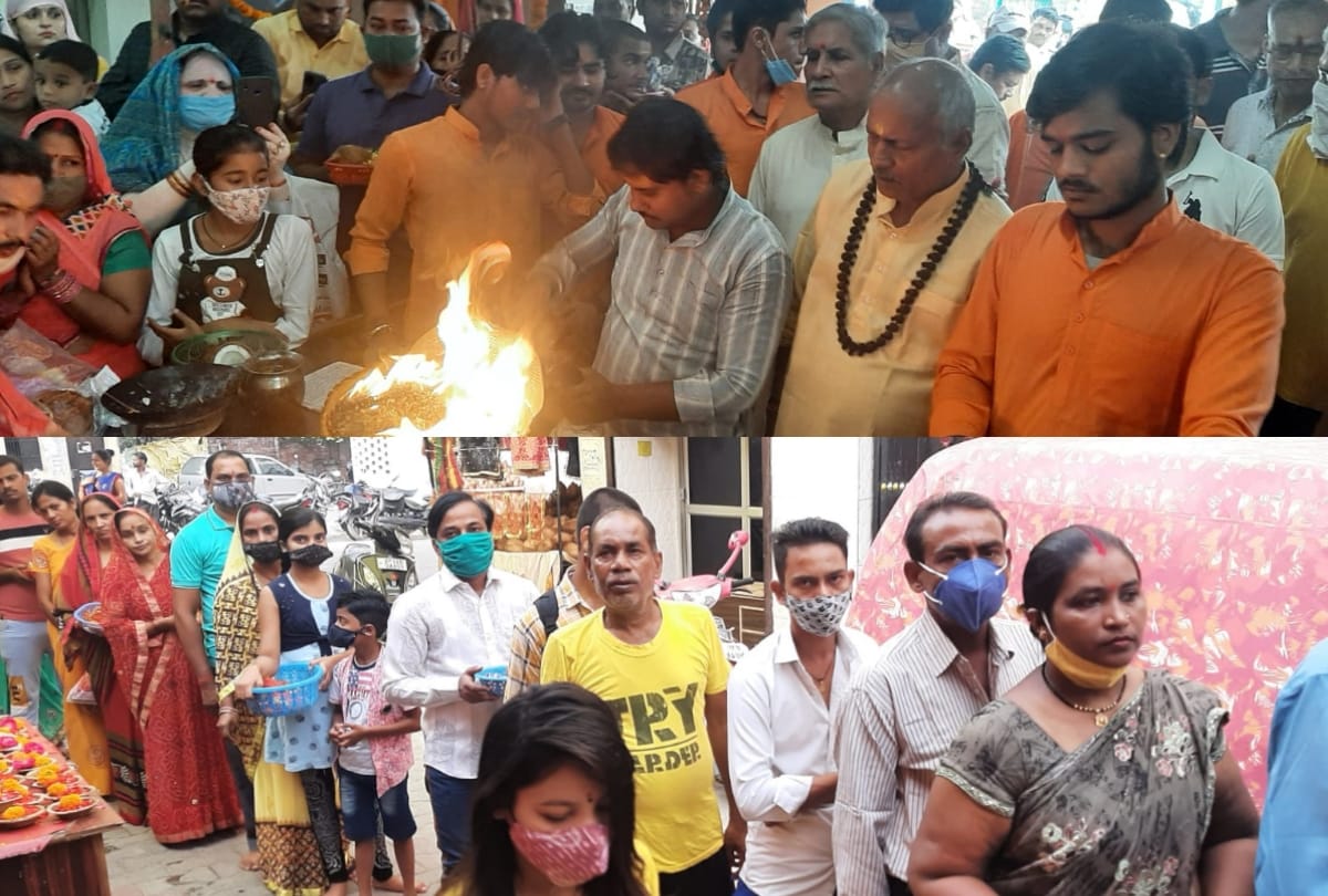 People offer prayers in temples on beginning of Navratri.