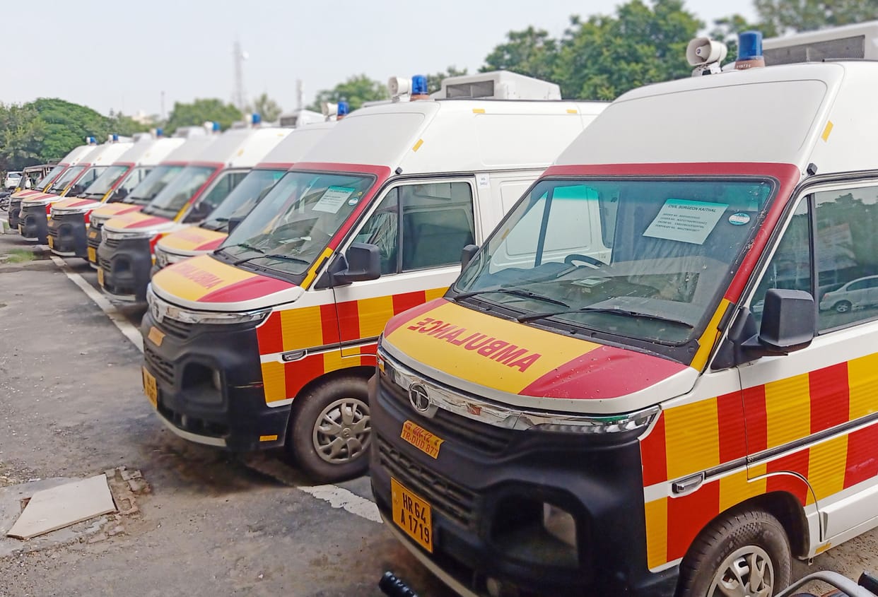 New ambulance vehicles are standing for two months.