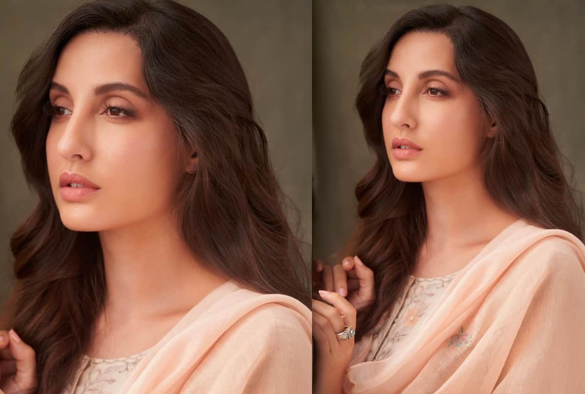 Nora Fatehi Traditional look in embroidered kurta Photos