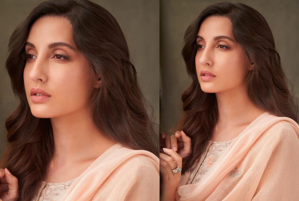Nora Fatehi Traditional look in embroidered kurta Photos