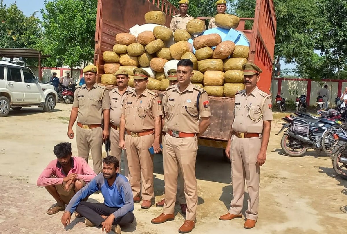 Police recovered ganja worth Rs 68 lakh from the canter during checking in kasganj