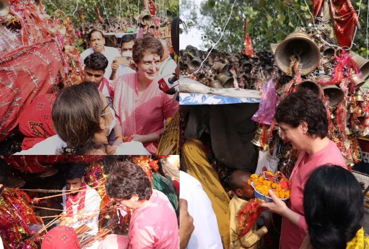 priyanka gandhi offer prayer in temple on navratri.