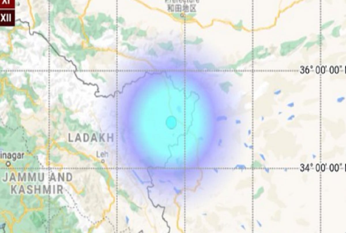 An earthquake of magnitude 3.8 occurred in ENE of Leh, Ladakh