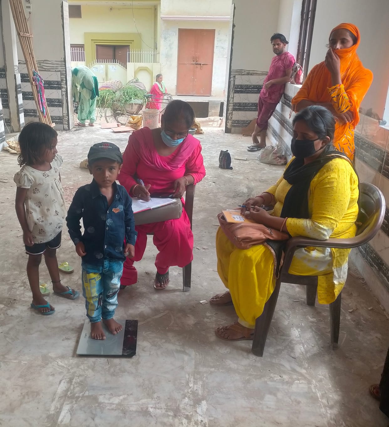 Anganwadi center running in Panchayat Bhawan and Baratghar