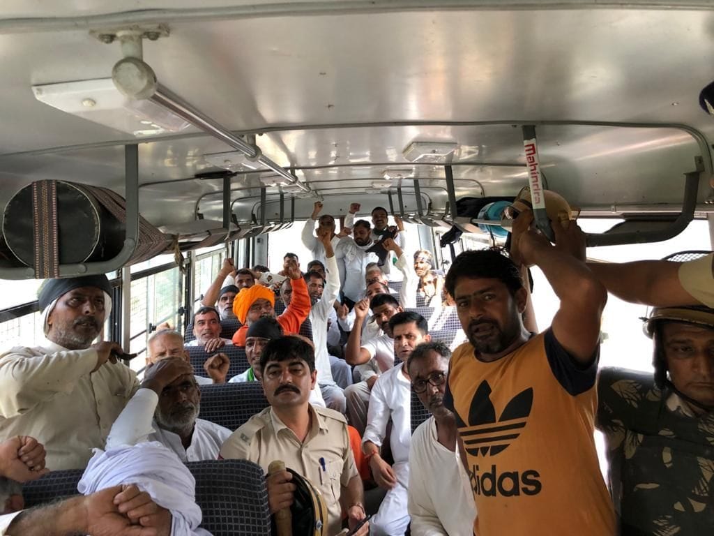 Detained farmers who went to protest against Agriculture Minister, jammed in Premnagar and Dhanana