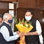 नीति आयोग के उपाध्यक्ष डॉ. राजीव कुमार व मुख्यमंत्री धामी
