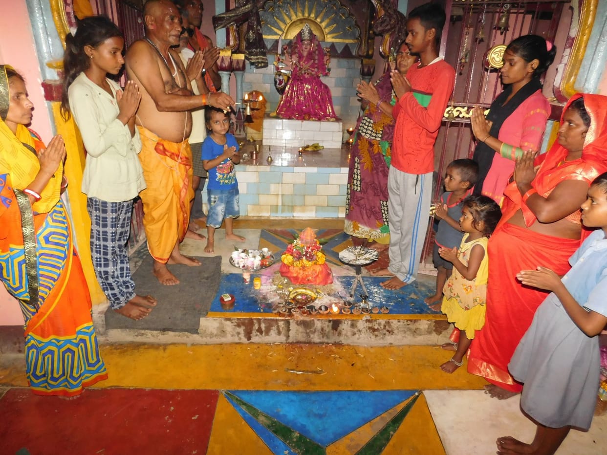 Crowds gathered for the worship of Mother Chandraghanta-