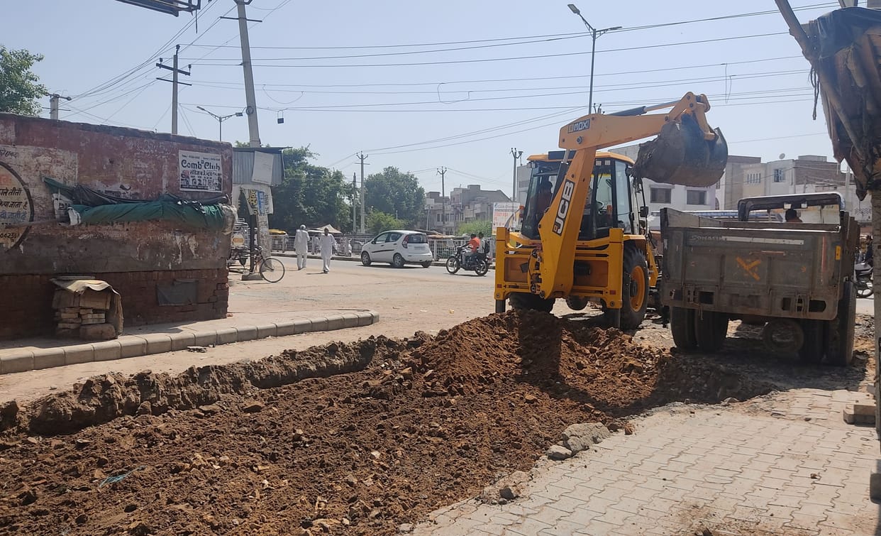 Road construction started from bus stand to civil hospital