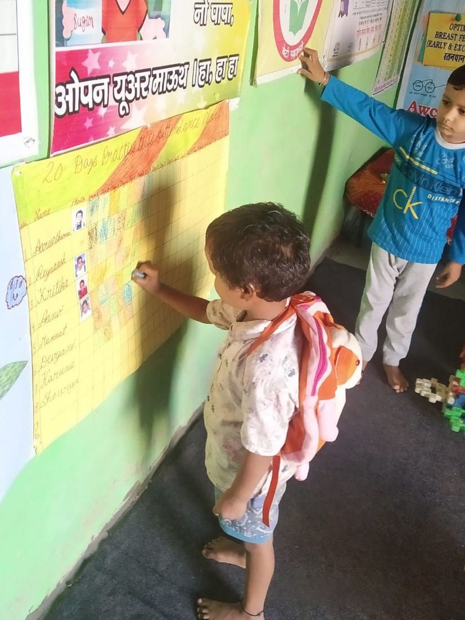 Children are being called in only a few Anganwadi centers