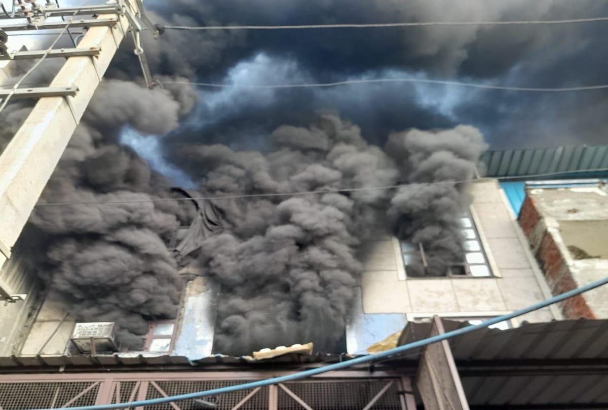 Delhi narela paper plate manufacturing unit catches fire fire tenders at spot