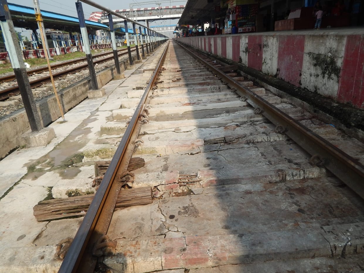 Trains coming from broken sleeper on platform one