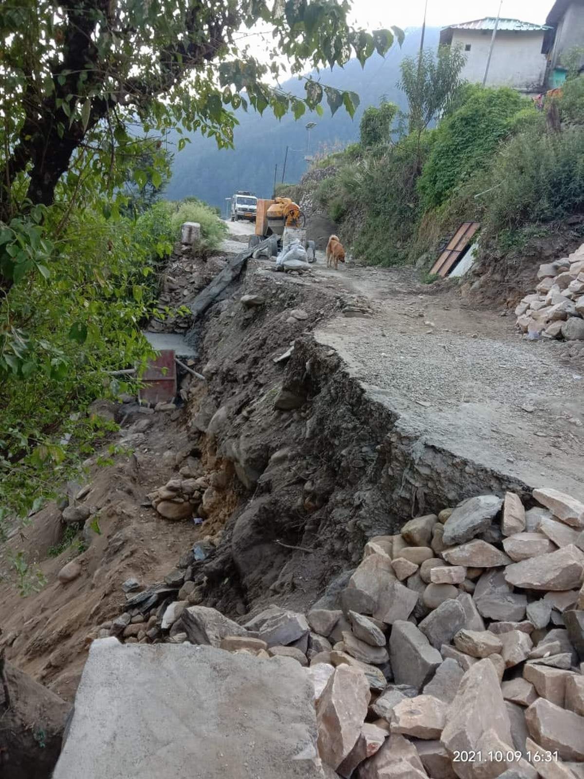 Road damaged for a month, villagers upset