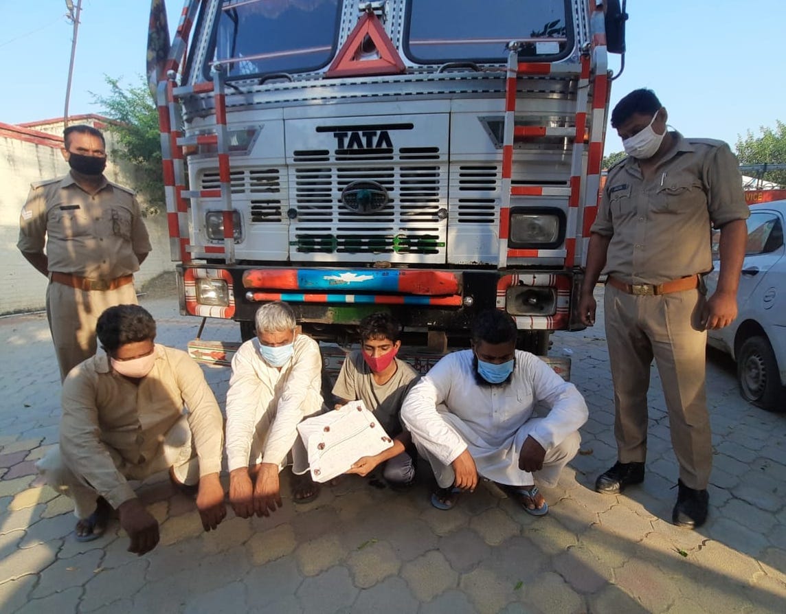 Four accused arrested for taking insurance claim by making a fake report of truck theft