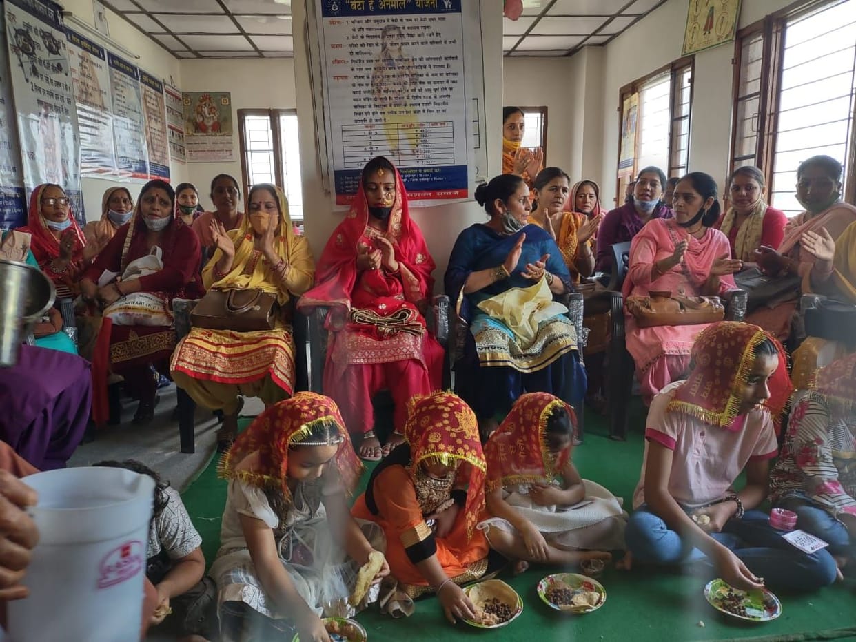 Kanya worship done in the mini secretariat of Bhoranj