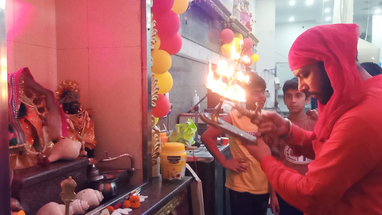 Temple resonated with the chants of Mother Skandmata
