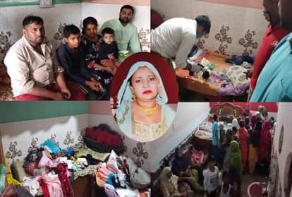 Woman murdered in Ghaziabad Loni three-year-old innocent was crying standing near dead body of mother