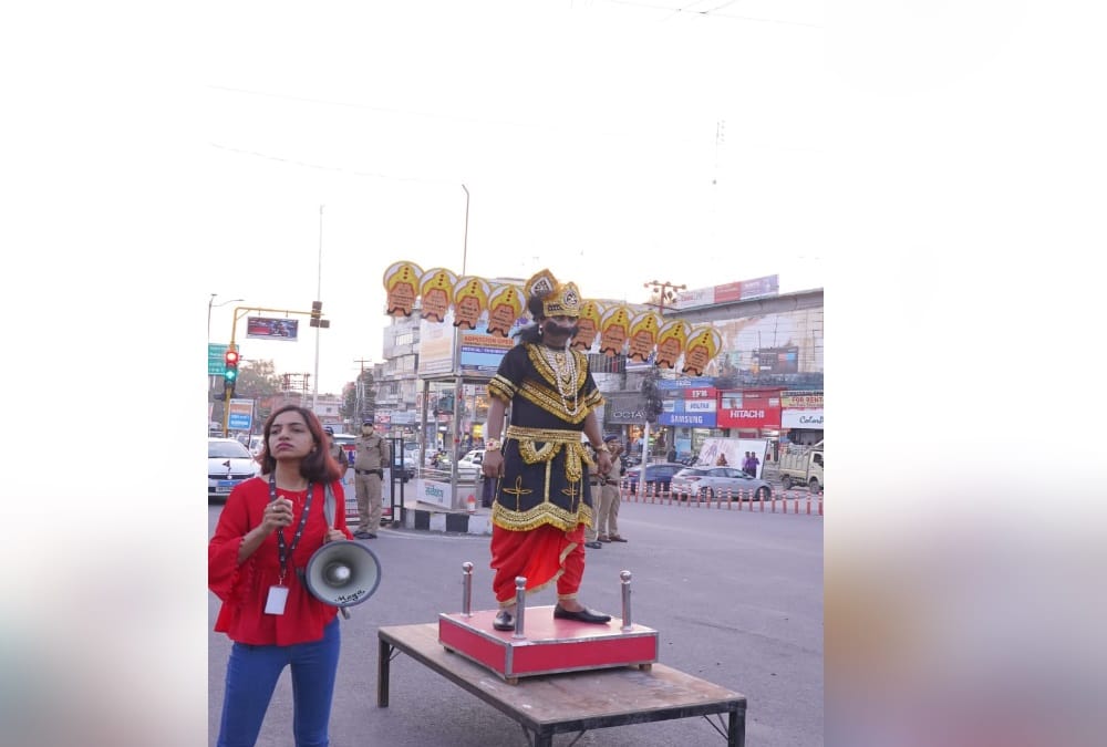 Dehradun News: Ravan will teach Traffic Rules now on Roads