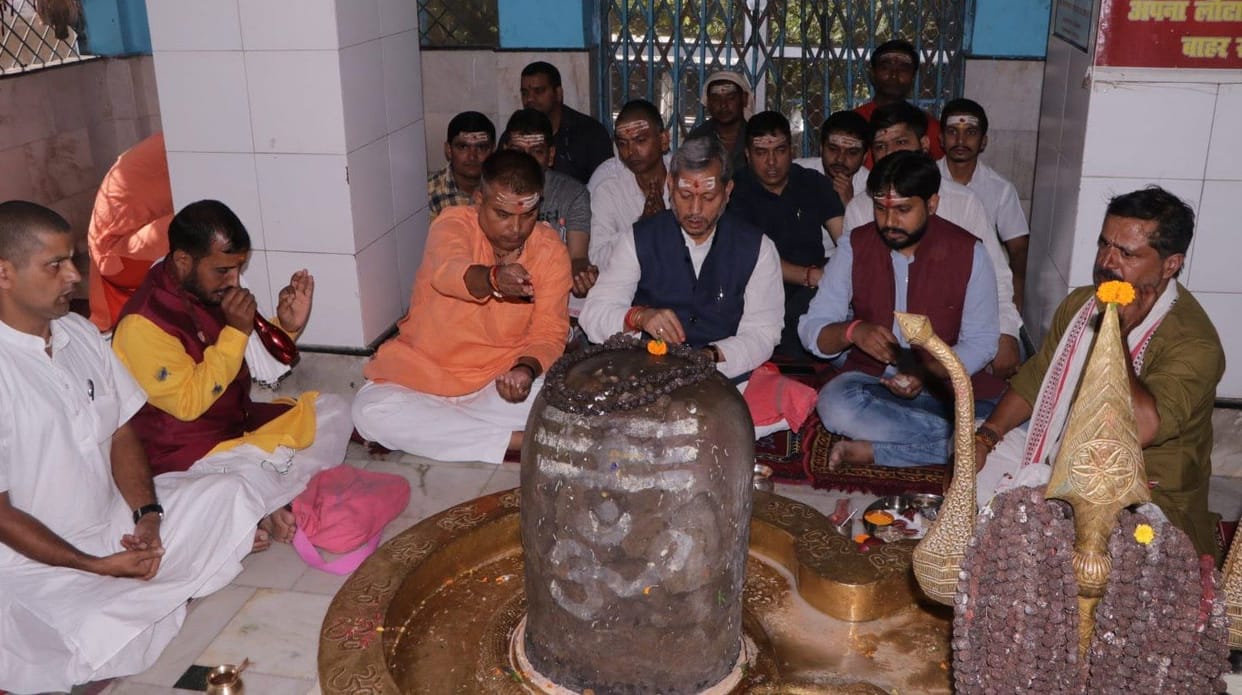 Former CM did Rudrabhishek