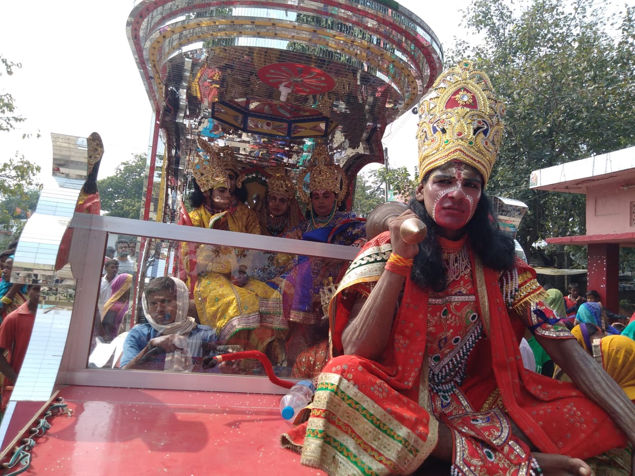 The tableau of Ram-Janki taken out from the land of Ramlila