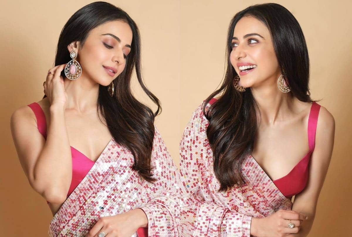 aaj ka fashion tips rakul preet singh multi multicolor saree photos goes viral
