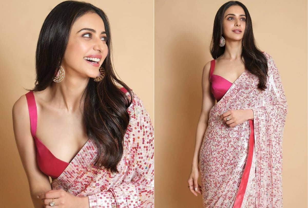 aaj ka fashion tips rakul preet singh multi multicolor saree photos goes viral
