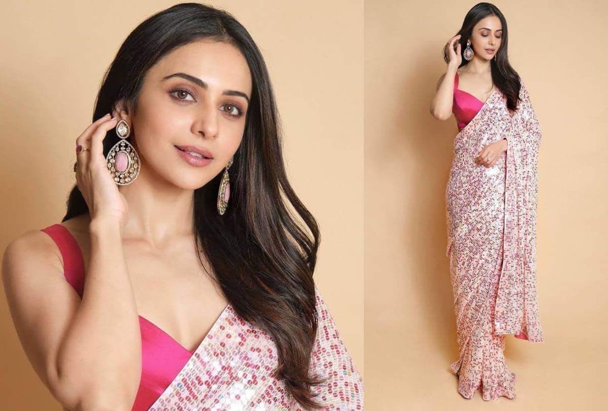 aaj ka fashion tips rakul preet singh multi multicolor saree photos goes viral