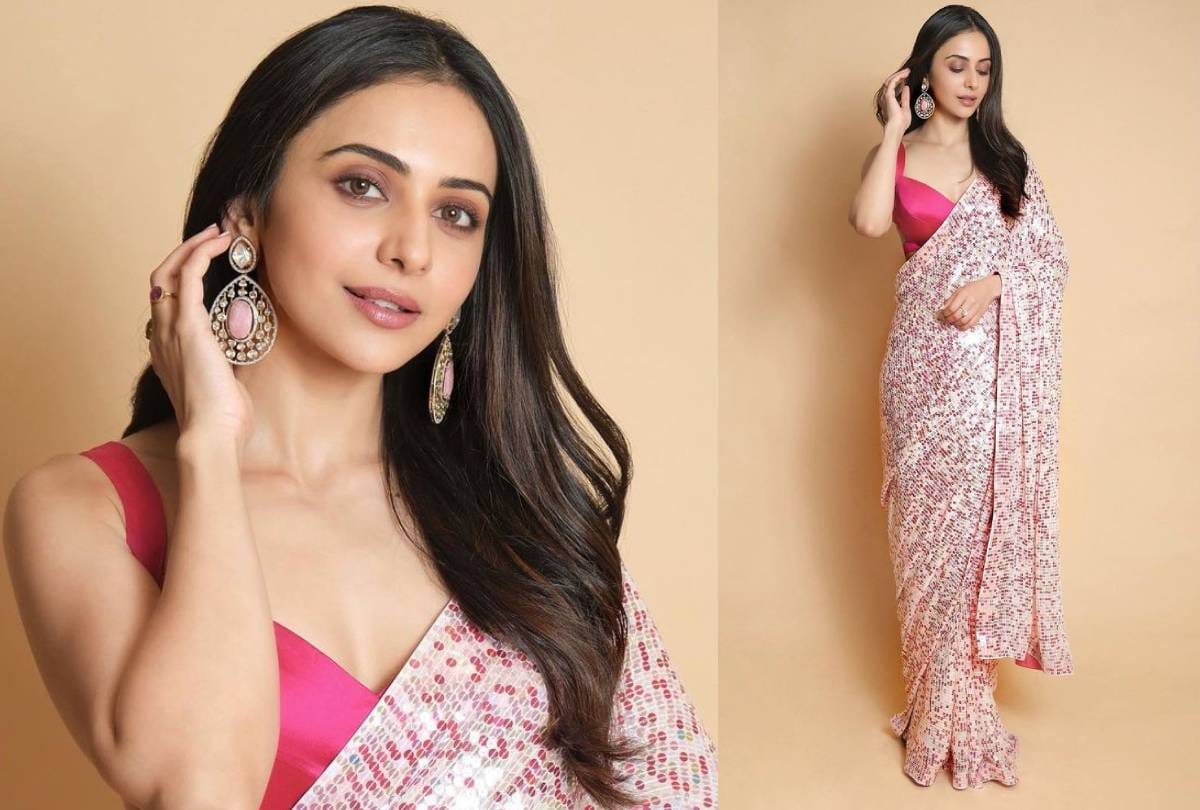 aaj ka fashion tips rakul preet singh multi multicolor saree photos goes viral