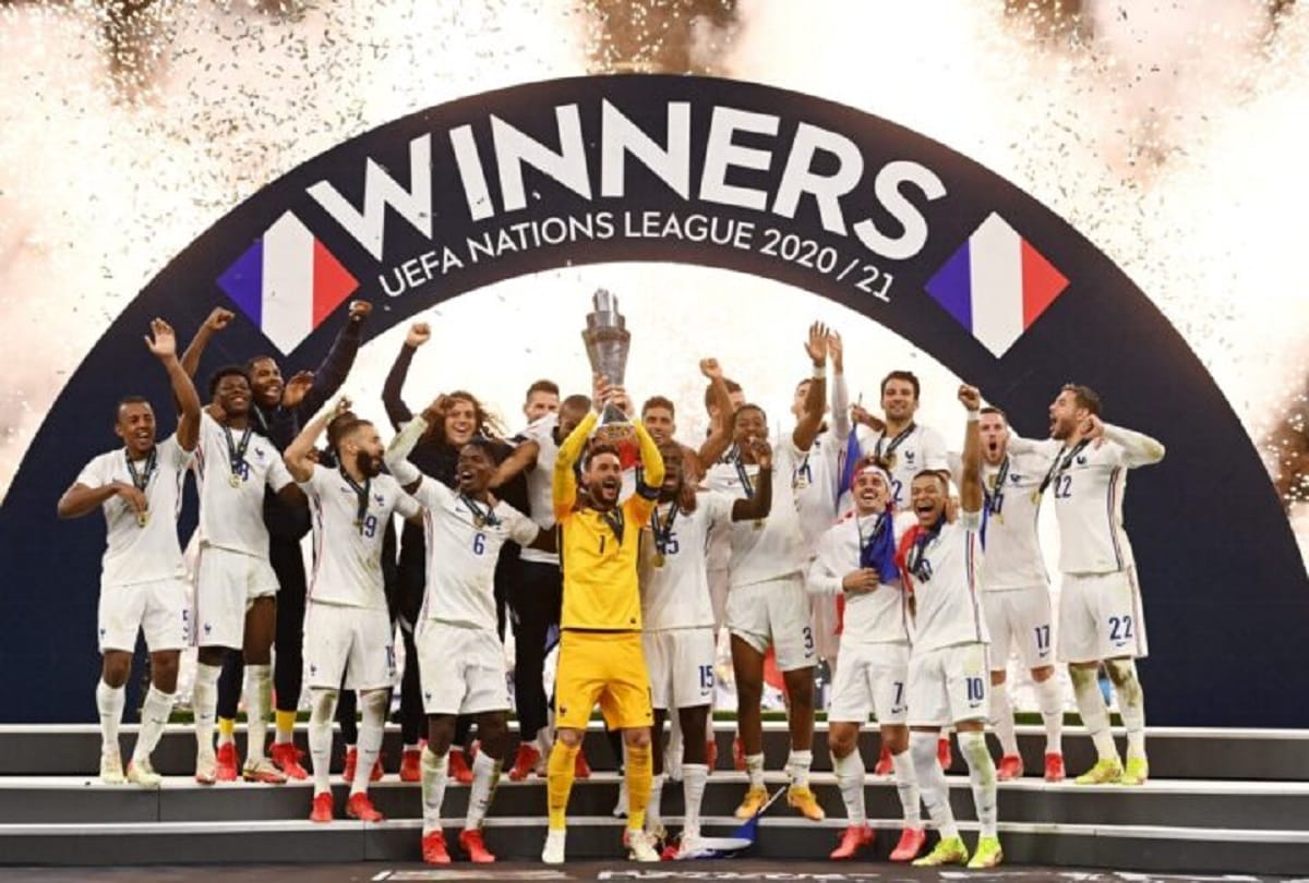UEFA Nations League 2021 world champion France beats Spain 2-1 to win the UEFA Nations League title