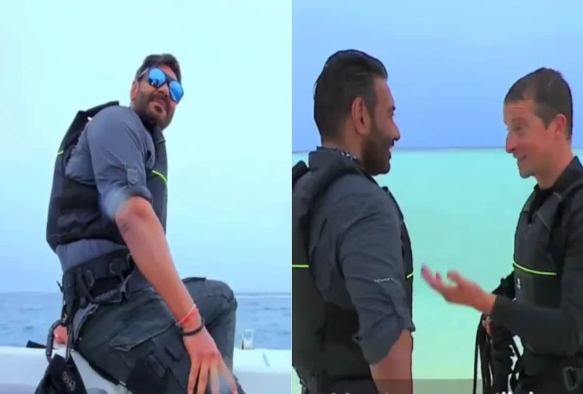 Into the Wild: Trailer release of Ajay Devgans special episode of into the wild  with bear grylls the actor  seen swimming in between shark with Bear Grylls