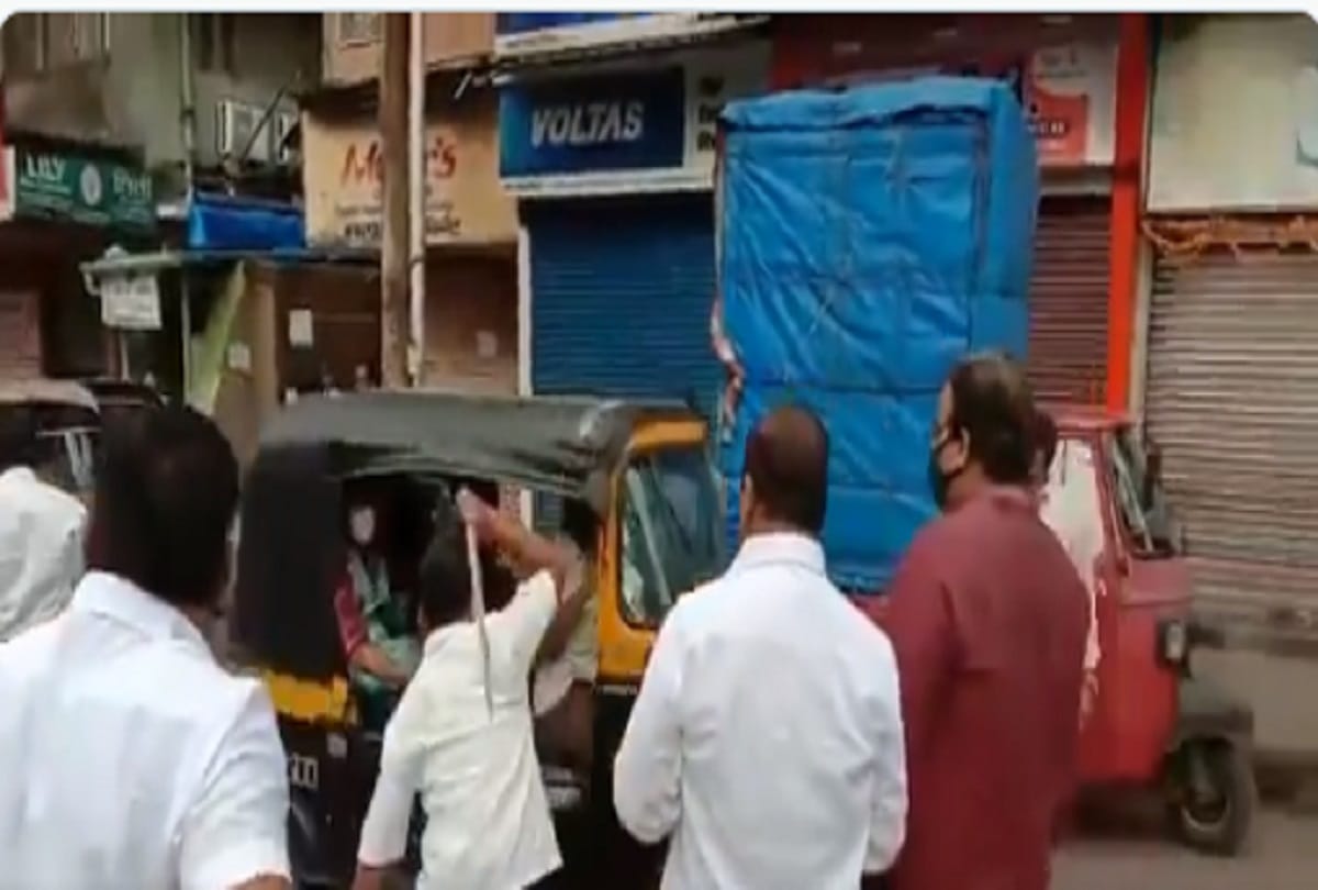 Maharashtra bandh shiv sena worker slapped auto rickshaw driver video, Ncp, congress, bjp