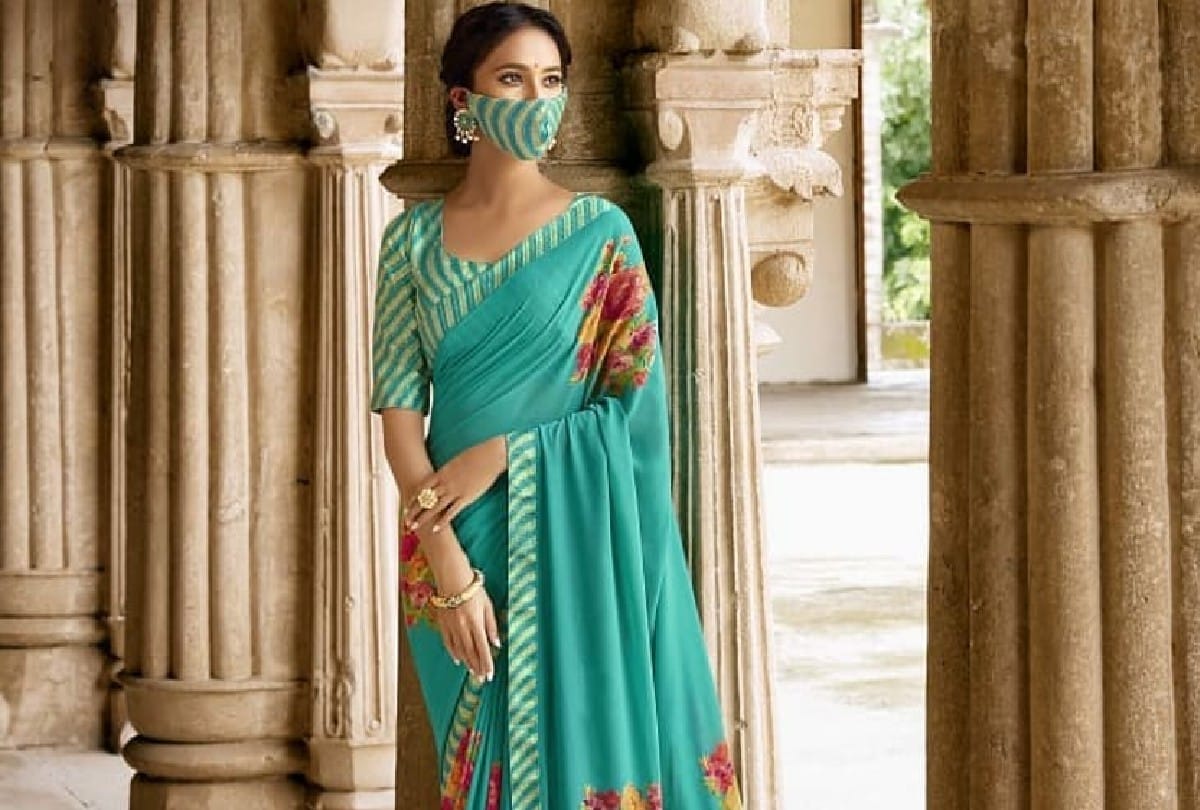 Delhi Pollution Fashion Tips Trendy Face masks With Saree and Lehenga look stylish