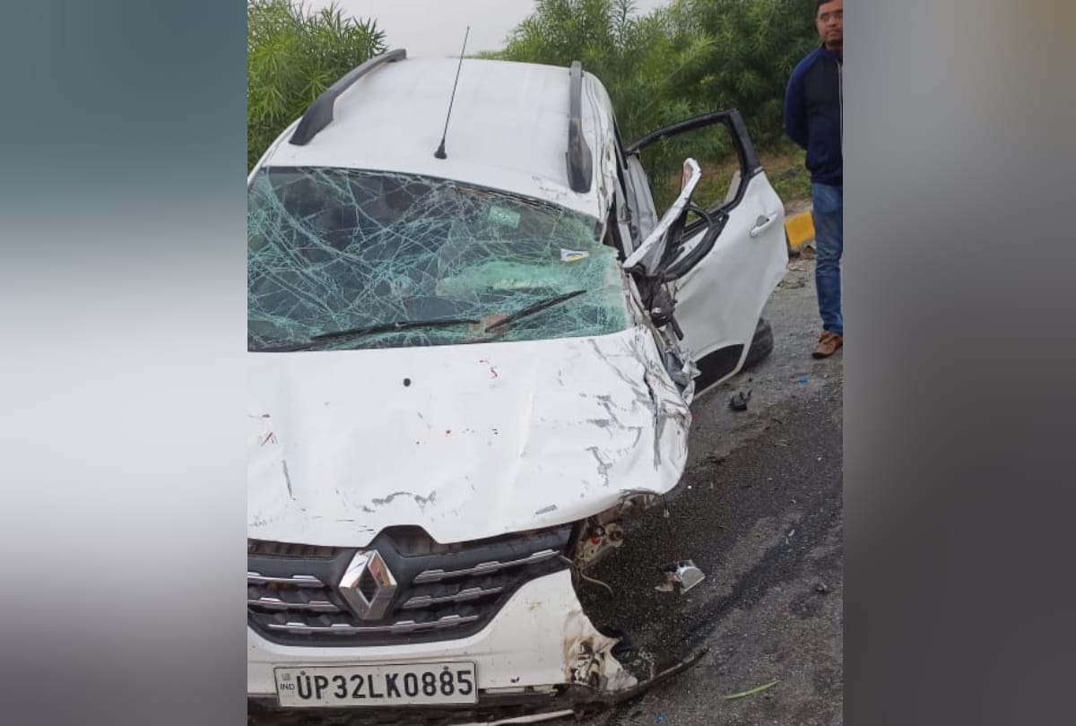 Two people in car serious due to collision of unknown vehicle at basti