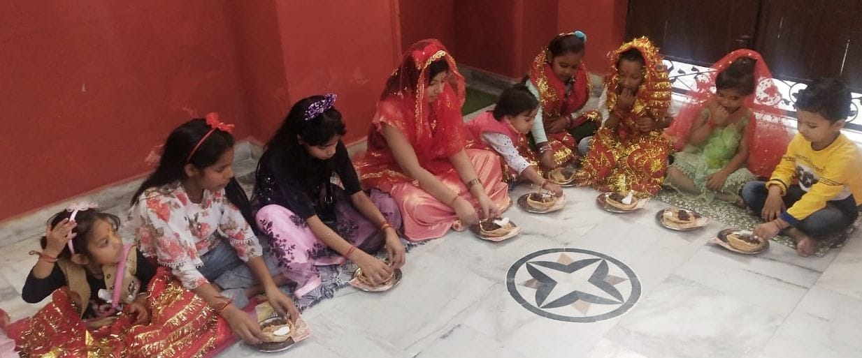 Gauri worship on Ashtami, Jimai girls
