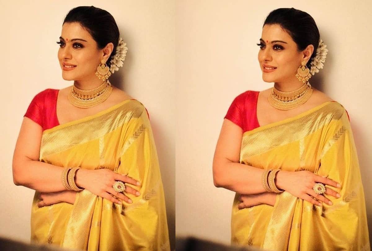 Kajol Traditional Saree Look In Durga Puja And Dussehra 2021 Photos