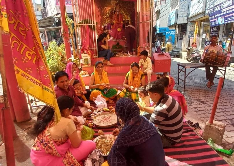 Bhog offered to girls by worshiping