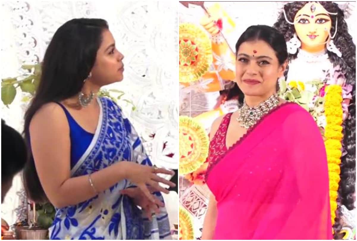 Navaratri Kajol sumona chakravarti and others visit durga puja pandal see photos