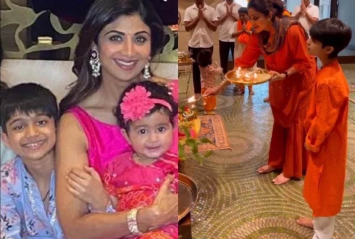 Social Media: Shilpa Shetty organises Kanya Puja at home on Maha Ashtami served food to Kanchaks with her own hands