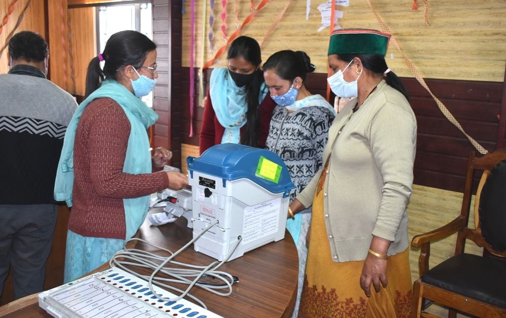 rehearsal in two voting center of kinnaur to by election