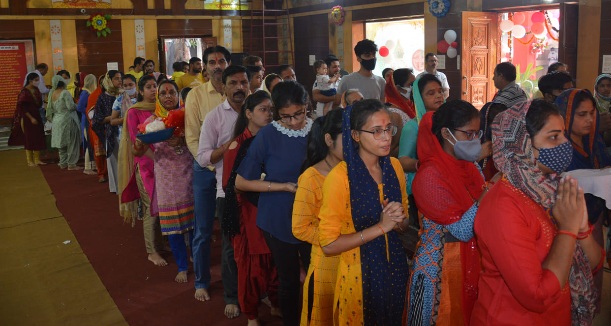 Provided food to the girls on Durga Ashtami