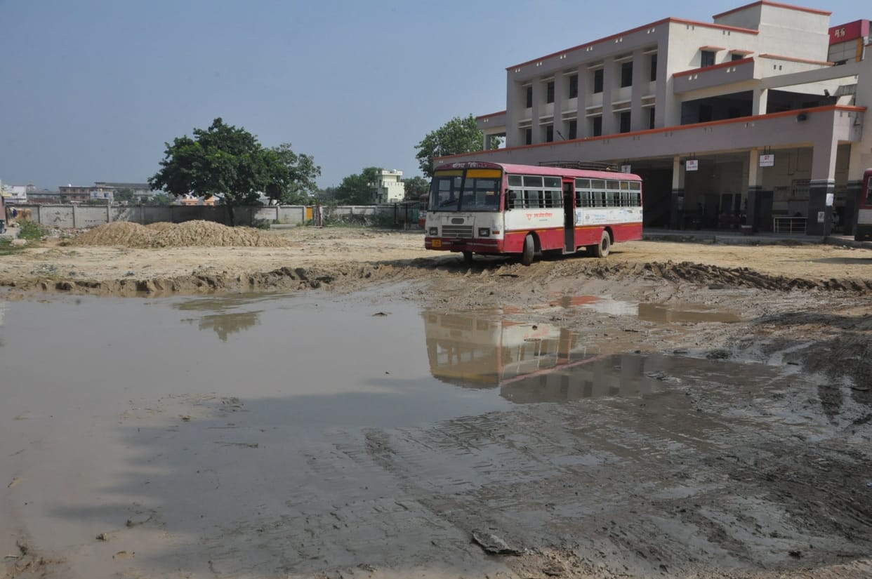 Construction work of roadways complex hanging in balance