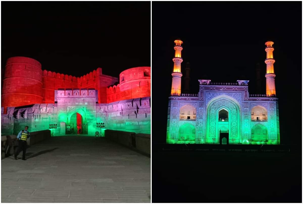 two temples of vrindavan will be illuminated by tiranga lights when India completes 100 crore vaccinations