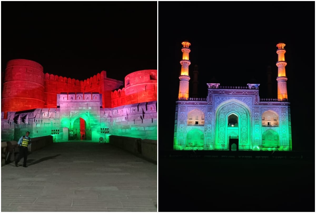 two temples of vrindavan will be illuminated by tiranga lights when India completes 100 crore vaccinations